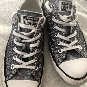 Converse Black and White Sparkle Sneakers